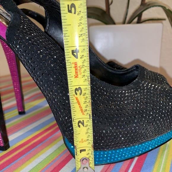 Steve Madden rhinestone color block heels - Picture 4 of 6